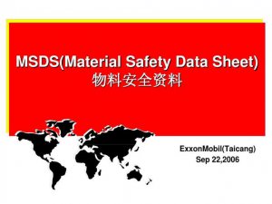 Glossary of Material Safety Data Sheet (MSDS)